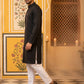 Men’s Silk Blend Thread Work Kurta Set ( 65KP 5543Black )