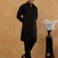 Men’s Silk Blend Thread Work Kurta Set ( 65KP B S 5543 Black )