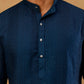 Men’s Silk Blend Thread Work Kurta Set ( 65KP W S 5543 Peacock )