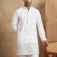 Imported Japanese Embroidered Kurta Set ( 65KP 5547White )