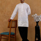 Premium Japanese Fabric Embroidered Kurta with Korean Pants ( 65KP PJ11B J 5547 White )