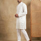 Imported Japanese Embroidered Kurta Set ( 65KP 5547White )