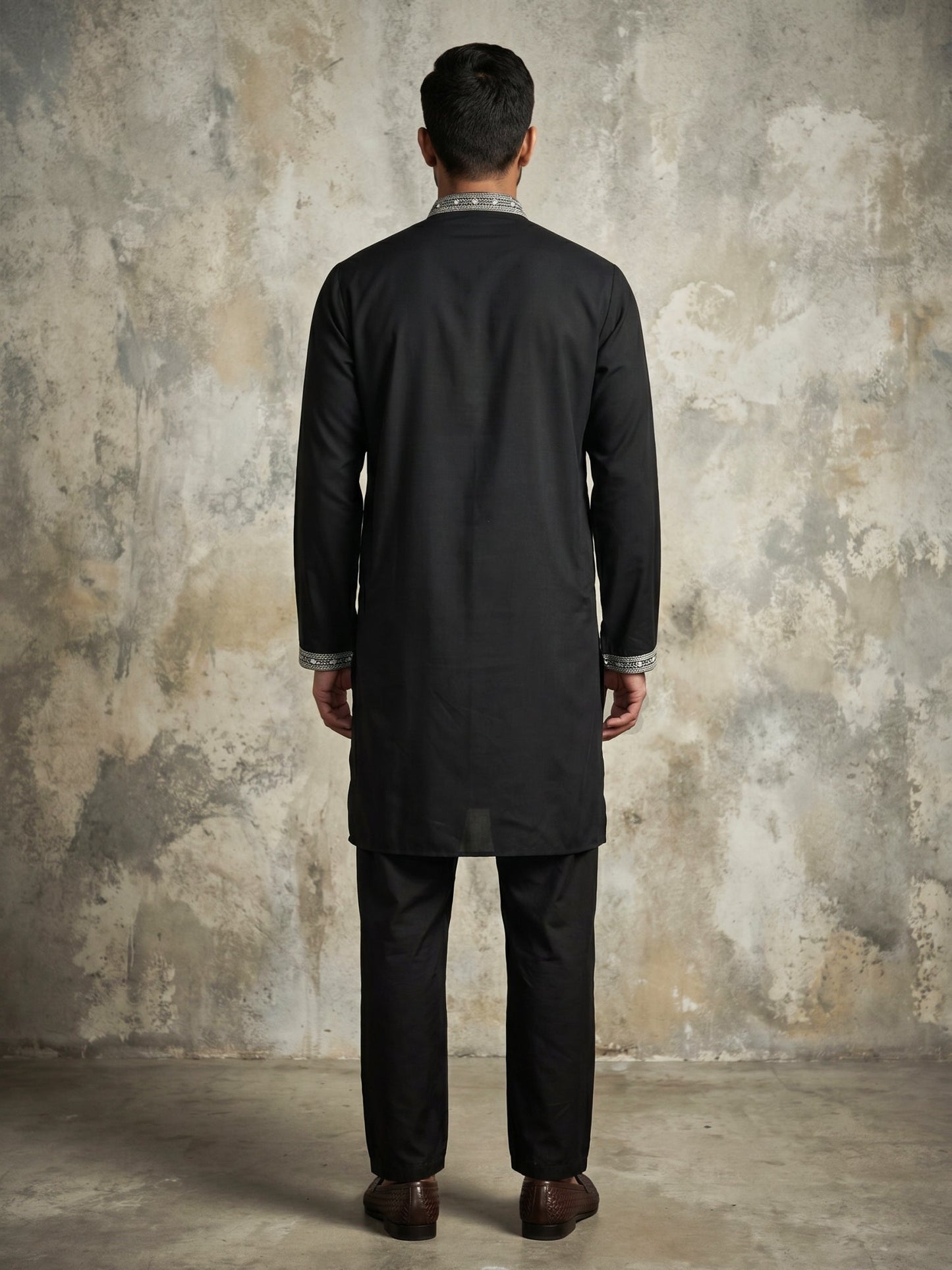 Imported Japanese Fabric Traditional Kurta Set for Men ( 65KP 5548Black )