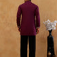 Cotton Blend Floral Embroidered Kurta with korean Pants ( 65KP PJ11B B 5550 Purple )