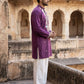 Cotton Blend Floral Embroidered Kurta Set