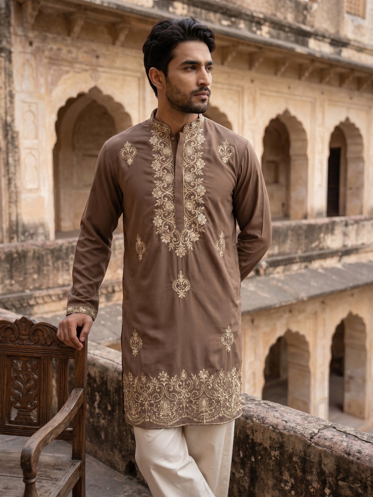 Japanese Fabric Embroidered Kurta Set