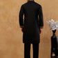Cotton Blend Floral Embroidered Kurta with korean Pants ( 65KP PJ11B B 5552 Black )