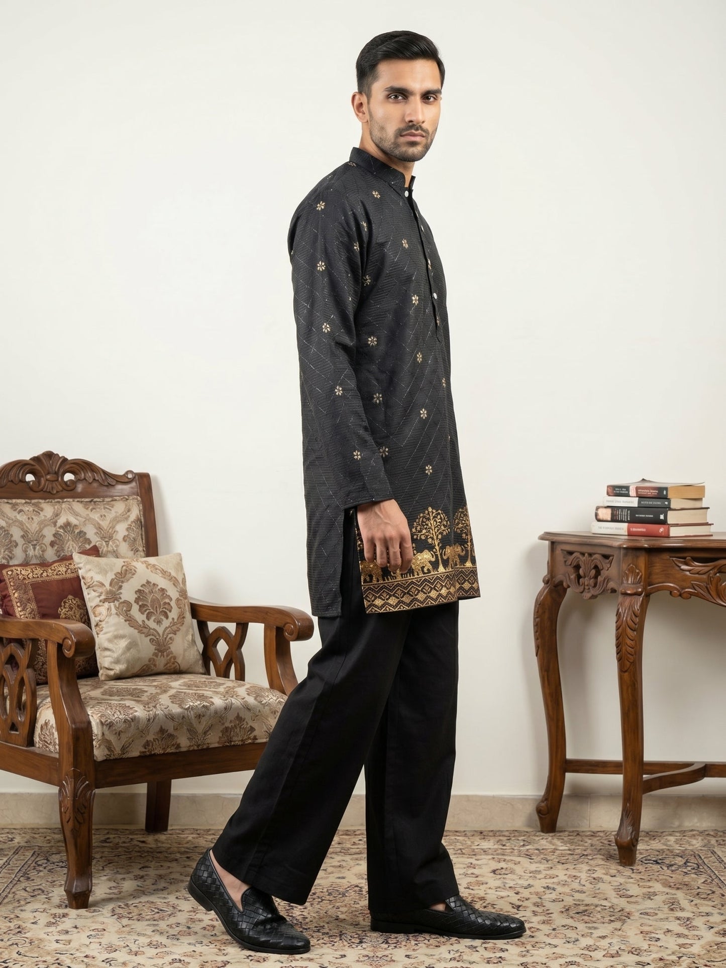 Premium Printed & Thread Work Kurta with Korean Pants