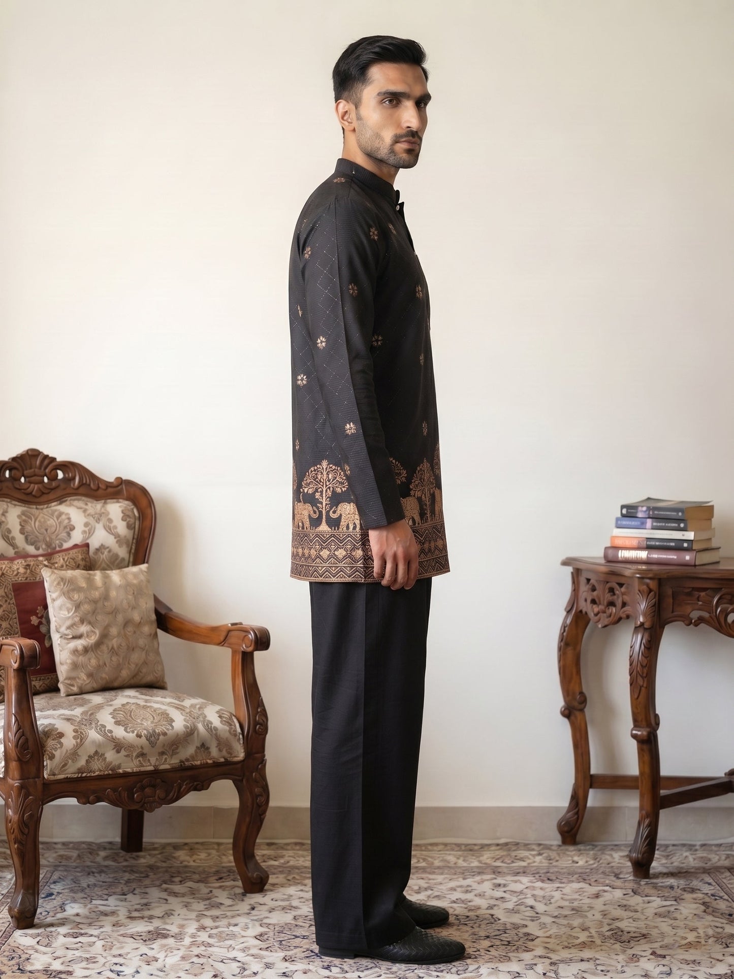 Premium Printed & Thread Work Kurta with Korean Pants
