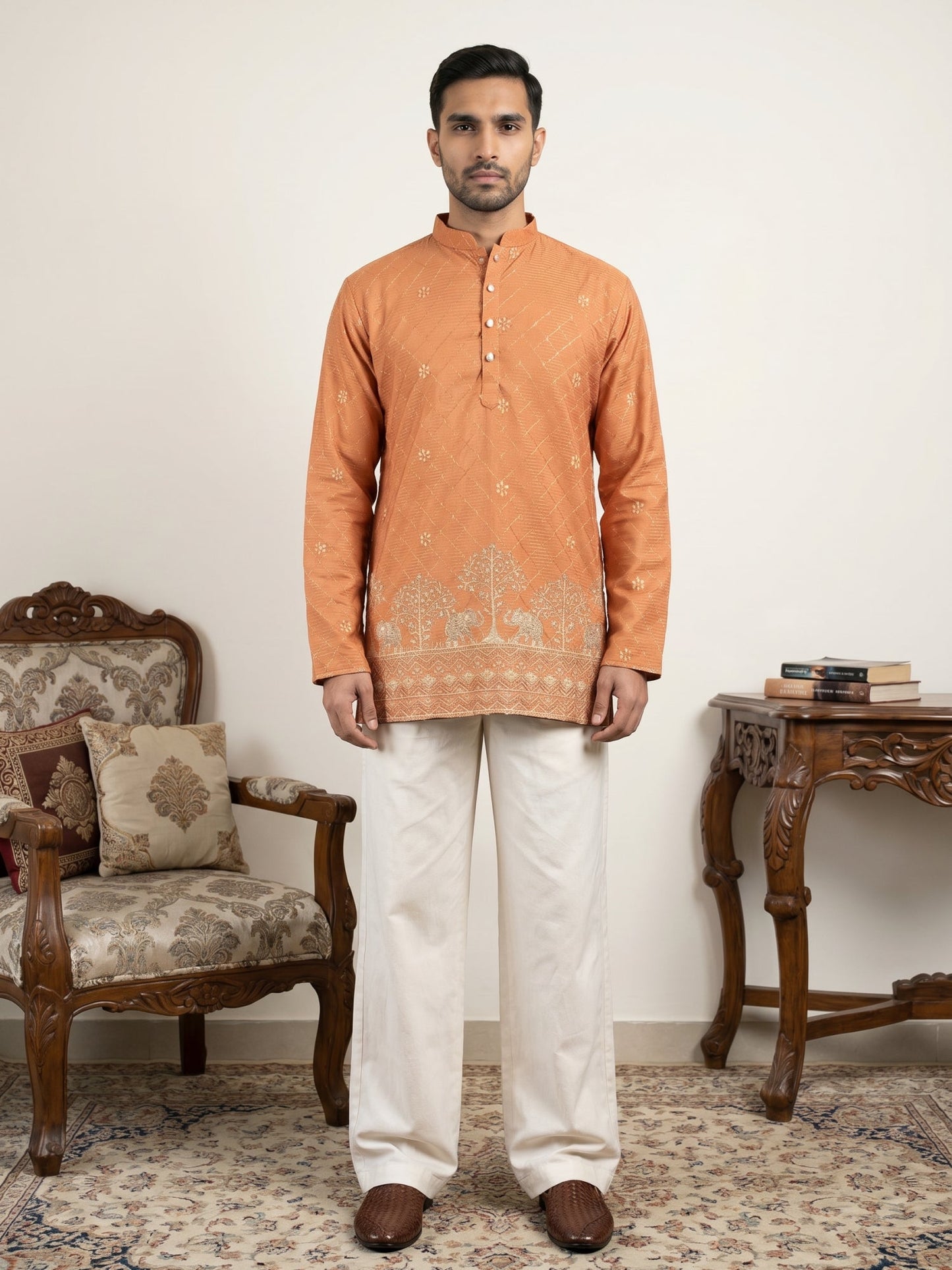 Premium Printed & Thread Work Kurta with Korean Pants