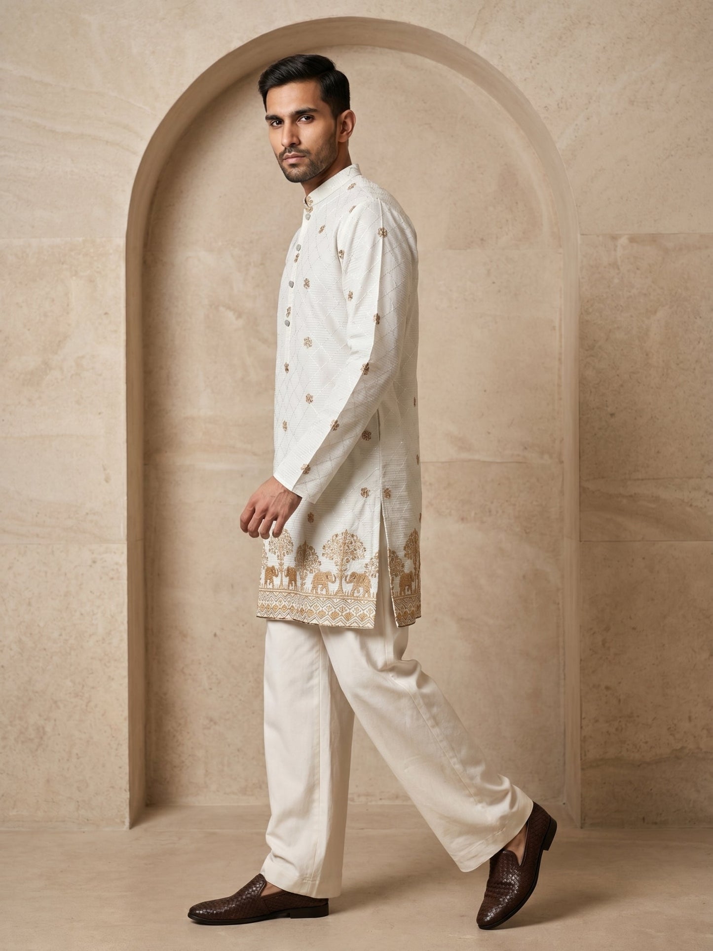 Premium Printed & Thread Work Kurta with Korean Pants