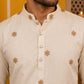 Premium Printed & Thread Work Kurta with Korean Pants ( 65KP PJ11B 5553White ) [FF] [D-3]