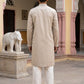 Men's Silk Blend Embroidered Kurta with Korean Pants