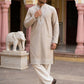 Men's Silk Blend Embroidered Kurta with Korean Pants