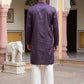 Men's Cotton Blend Embroidered Kurta with Korean Pants
