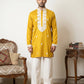 Men's Embroidered Silk Blend Kurta & Korean Pants