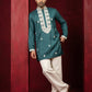 Men's Embroidered Silk Blend Kurta & Korean Pants