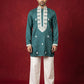 Men's Embroidered Silk Blend Kurta & Korean Pants