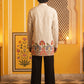 Men's Floral Printed Kurta with Korean Pants ( 65KP PJ11B 5566White ) [FF] [H-6]