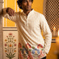 Men's Floral Printed Kurta with Korean Pants ( 65KP PJ11B 5566White ) [FF] [H-6]