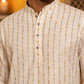 Men's Floral Printed Kurta with Korean Pants ( 65KP PJ11B 5566White ) [FF] [H-6]