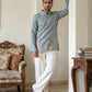 Men's Floral Printed & Thread Work Kurta with Korean Pants