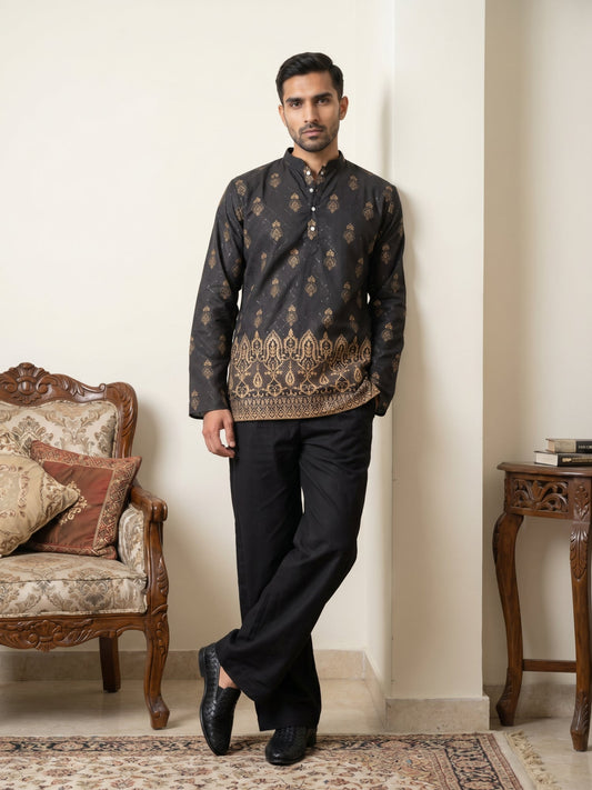 Premium Printed & Thread Work Kurta with Korean Pants