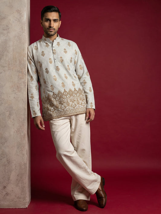 Premium Printed & Thread Work Kurta with Korean Pants