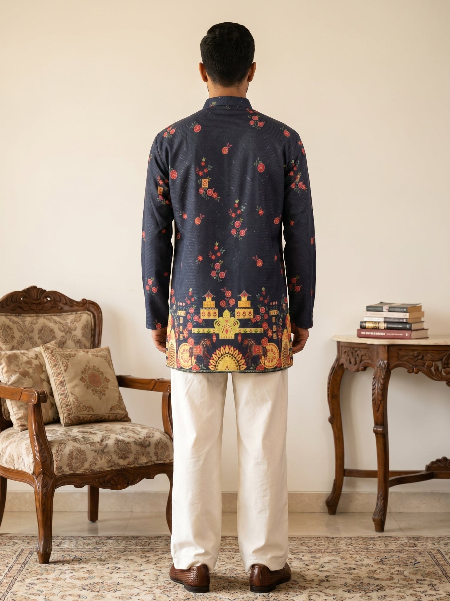 Premium Cotton Blend Printed Ethnic Kurta with Korean Pants