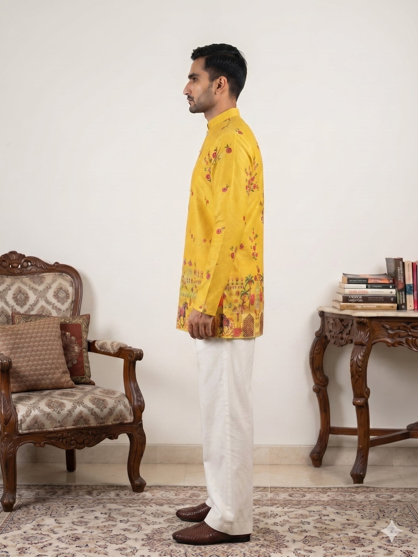 Premium Cotton Blend Printed Ethnic Kurta with Korean Pants