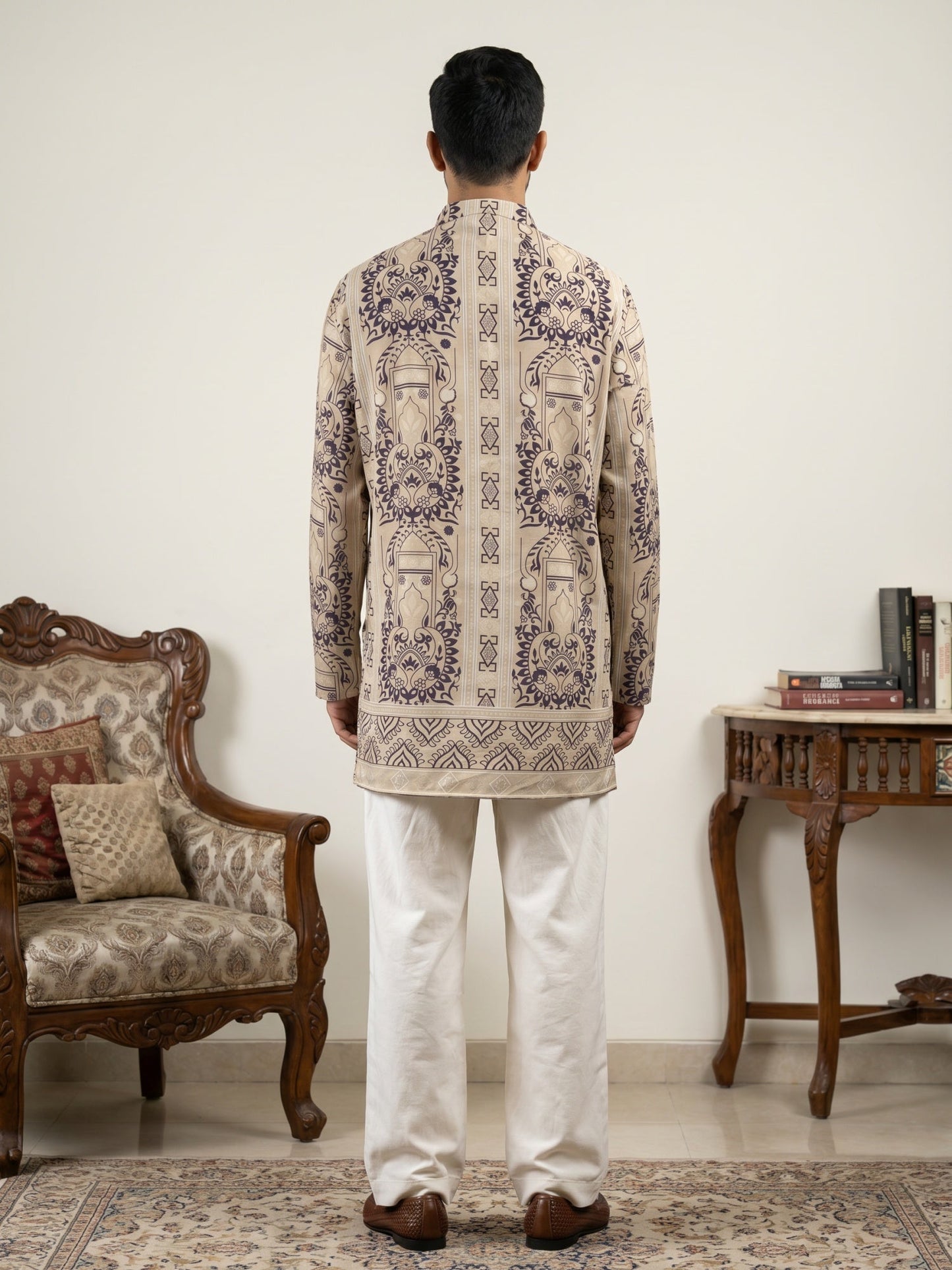 Cotton Blend Ethnic Printed Kurta with Korean Pants
