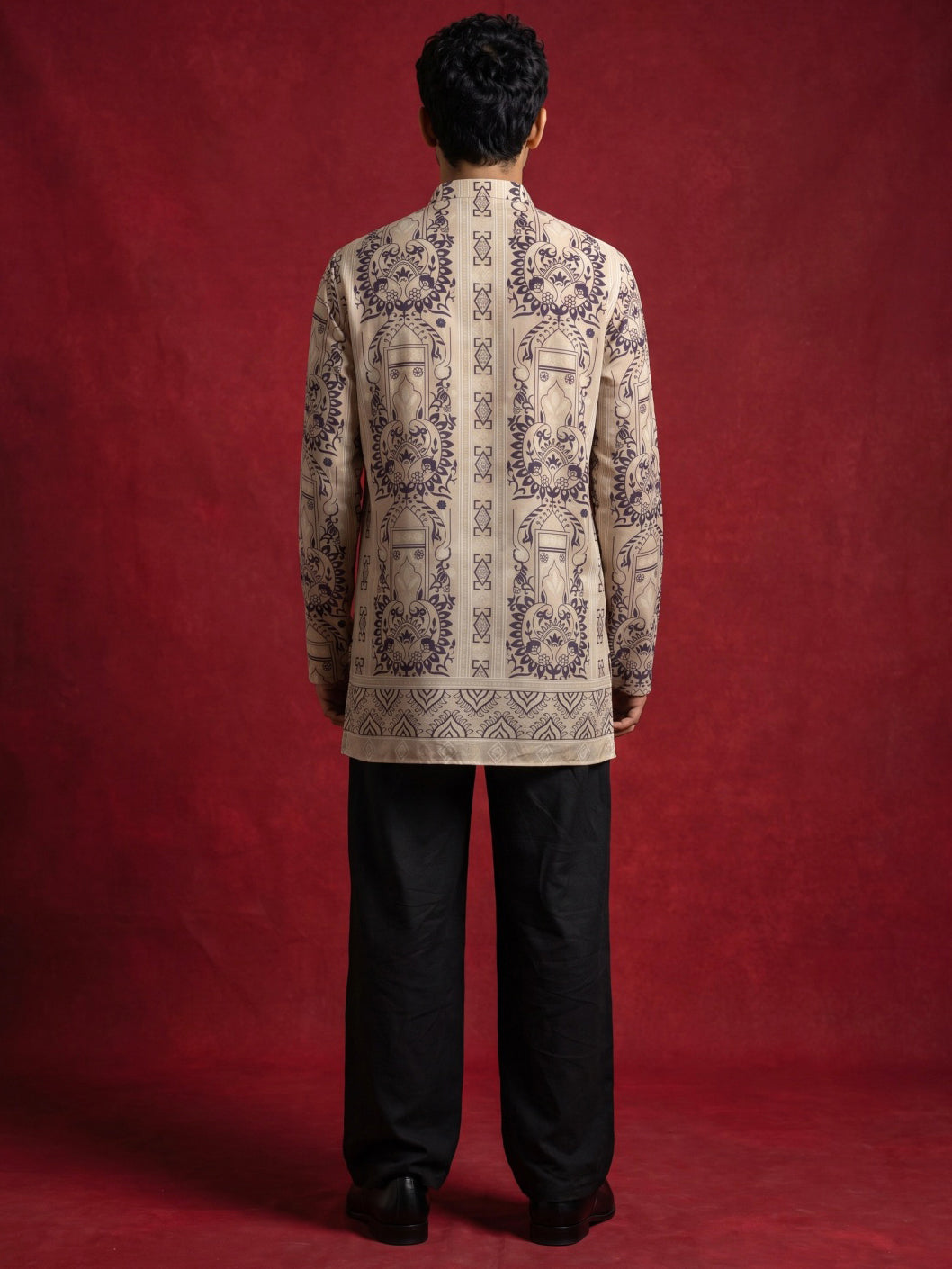 Cotton Blend Ethnic Printed Kurta with Korean Pants ( 65KP PJ11B 5573Beige ) [FF] [H-6(A-1-2-3-4)]