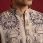 Cotton Blend Ethnic Printed Kurta with Korean Pants ( 65KP PJ11B 5573Beige ) [FF] [H-6(A-1-2-3-4)]