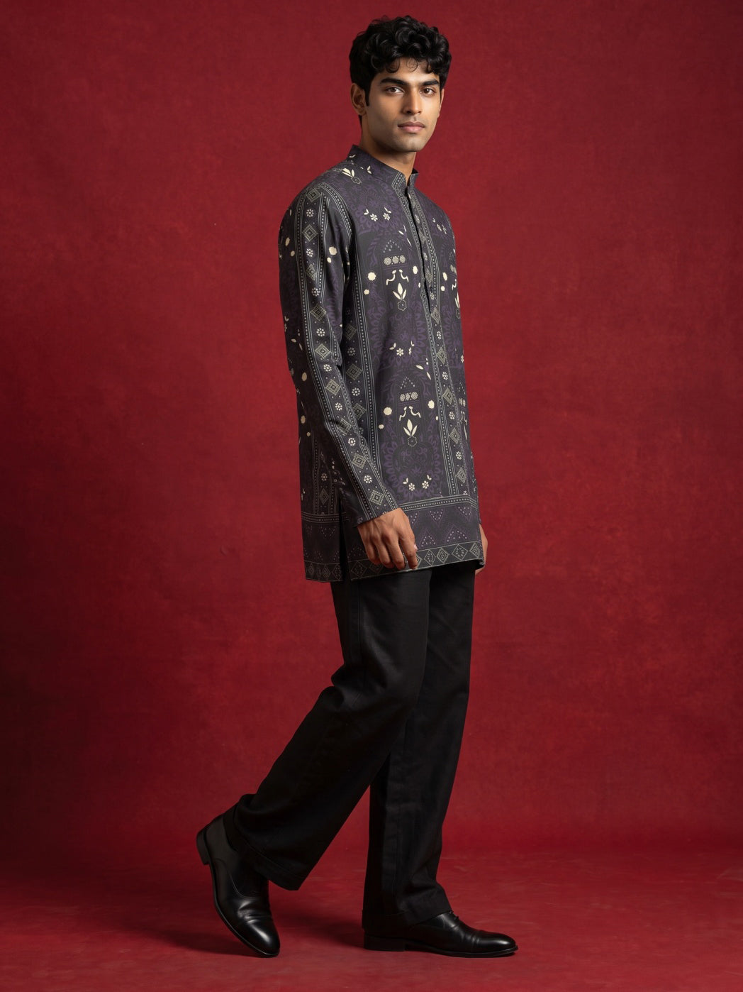 Cotton Blend Ethnic Printed Kurta with Korean Pants ( 65KP PJ11B 5573Purple ) [FF] [H-6(A-1-2-3-4)]