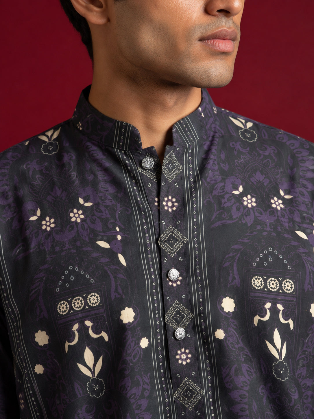 Cotton Blend Ethnic Printed Kurta with Korean Pants ( 65KP PJ11B 5573Purple ) [FF] [H-6(A-1-2-3-4)]