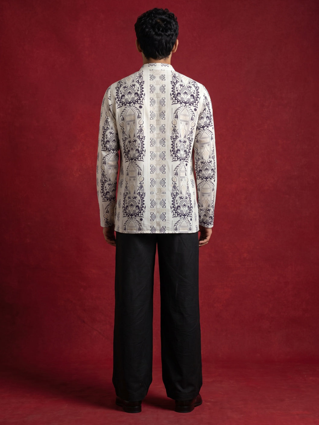 Cotton Blend Ethnic Printed Kurta with Korean Pants ( 65KP PJ11B 5573White ) [FF] [H-6(A-1-2-3-4)]