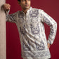 Cotton Blend Ethnic Printed Kurta with Korean Pants ( 65KP PJ11B 5573White ) [FF] [H-6(A-1-2-3-4)]