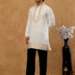 Japanese Fabric Embroidered Kurta with Korean Pant Set ( 65KP PJ11B F 5576 White )