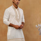Japanese Fabric Embroidered Kurta with Korean Pant Set ( 65KP PJ11B F 5576 White )