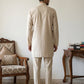 Classic Silk Blend Kurta Pyjama Set for Men ( 65KP 5586Beige ) [FF] [WAISTCOAT]