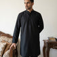 Classic Silk Blend Kurta Pyjama Set for Men ( 65KP 5586Black ) [FF] [WAISTCOAT]