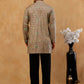 Silk Blend Foil Print Kurta & Korean Pants Set ( 65KP PJ11B B 5587 Grey )