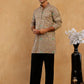 Silk Blend Foil Print Kurta & Korean Pants Set ( 65KP PJ11B B 5587 Grey )