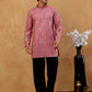 Silk Blend Foil Print Kurta & Korean Pants Set ( 65KP PJ11B B 5587 Purple )