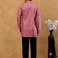 Silk Blend Foil Print Kurta & Korean Pants Set ( 65KP PJ11B B 5587 Purple )