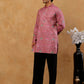 Silk Blend Foil Print Kurta & Korean Pants Set ( 65KP PJ11B B 5587 Purple )