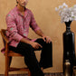 Silk Blend Foil Print Kurta & Korean Pants Set ( 65KP PJ11B B 5587 Purple )