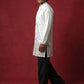 Men's Silk Blend Embroidered Kurta with Korean Pants Set ( 65KP PJ11B 5595White ) [FF] [G-4]