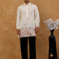 Japanese Fabric Embroidered Kurta & Korean Pants Set ( 65KP PJ11B F 5596 White )