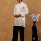 Japanese Fabric Embroidered Kurta & Korean Pants Set ( 65KP PJ11B F 5596 White )